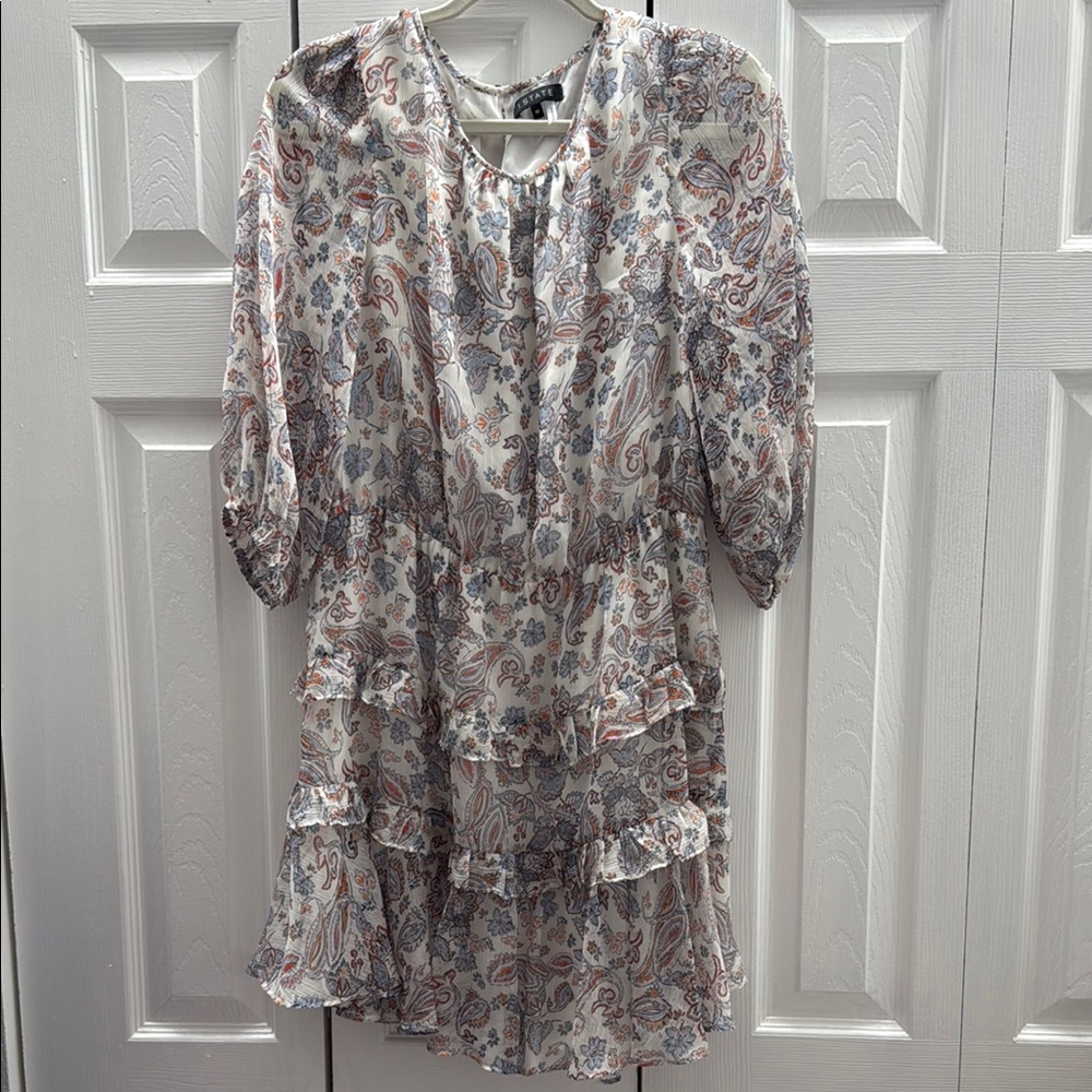 Nordstrom 1. State Bluish/Gray Puff Sleeve Sundress